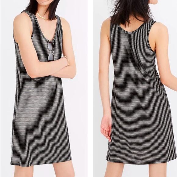 Madewell Striped Scoopneck Knit Soft Tank Dress - Picture 1 of 11